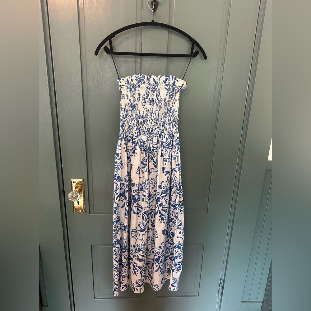 H&M Blue and White Floral Dress